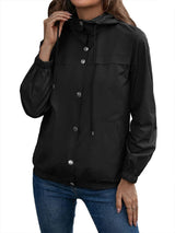 Leichte Kapuzenjacke für Damen – Schwarz