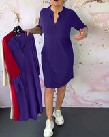 Hanne | Elegantes Kleid mit V-Ausschnitt – Violett