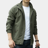 Leichte herren-outdoorjacke mit kapuze und sportlichem design – Grün
