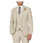 Dreiteiliger Hochzeitsgastanzug für Herren | Beige – Beige