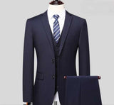 Herren Dreiteiliges Hochzeitsgast Anzug | Elegante – Marineblau