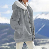 Andrea | Winterjacke mit Kapuze und Reißverschluss – Grau