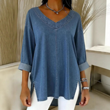 Ludivine – Zeitloses Jeans Hemd Mit Fließender Passform – Blau