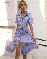 Maecee – Leichtes Kleid mit Blumenkragen – Lila