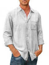 Langärmliges Jeanshemd für Herren | Ideal für den Sommer – Weiß