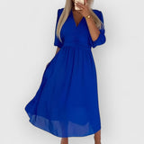 Vanya | Stilvolles Wickelkleid – Blau