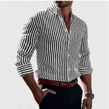 Levi | Entspanntes Passform Button-Down-Streifenhemd – Schwarz