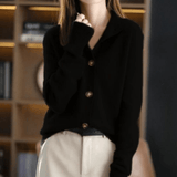 Annie™ | Strick-Cashmere-Gilet – Schwarz