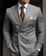 Herren Slim Fit Hochzeitsgast Anzug | Zweiteiler – Grau
