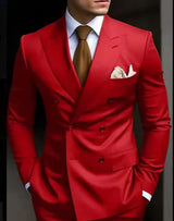 Herren Slim Fit Hochzeitsgast Anzug | Zweiteiler – Rot
