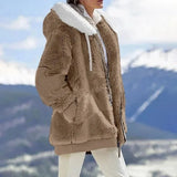 Andrea | Winterjacke mit Kapuze und Reißverschluss – Braun