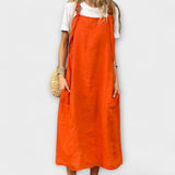 Mirta Denim Overalls – Orange