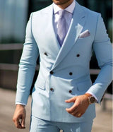 Herren Slim Fit Hochzeitsgast Anzug | Zweiteiler – Hellblau