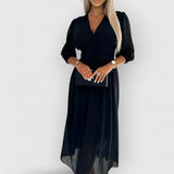 Vanya | Stilvolles Wickelkleid – Schwarz