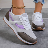 Atmungsaktive Damen Schnürschuhe Mit Robuster Gummi-Sohle - Lässiges Low-Top-Design – Weiß