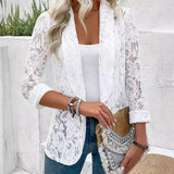 Naemi – Eleganter Spitze Blazer – Weiß