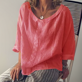 Kadia - Locker sitzende langärmelige Bluse – Hellrosa