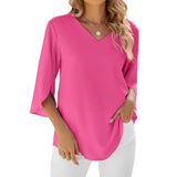Anna | V-Ausschnitt Bluse – Rosa