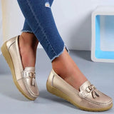 Käthe | Damen Leder Loafer Fußgewölbestütze – Leder Loafer Stützend Komfort 2026 – Gold
