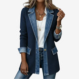 Emili | Damen Jacke aus Denim-Mischgewebe – Denim Mix Jacke Damen – Blau