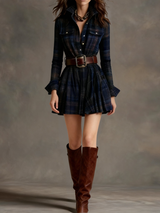 Keshet - Vantage Minikleid Mit Gürtel – Blau