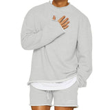 Herren-Basispullover | Klassischer Alltags-Pullover – Weiß Grau