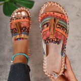 Margaret – Sandalen Mit Quasten im Bohemian Stil – Oranje