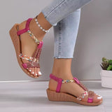 Böhmische Strassplattform Sandalen Damen – Bequeme Slingback mit Glitzer für Frühling/Sommer 2025 – Rosa