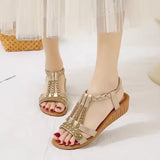 Böhmische Strassplattform Sandalen Damen – Bequeme Slingback mit Glitzer für Frühling/Sommer 2025 – Beige