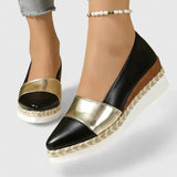 Ivy | Geschlossene Spitze Espadrille-Stil Loafer – Schwarz