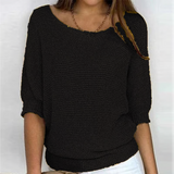 Fiora - Atmungsaktiver 3/4-Arm-Pullover – Schwarz