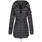 Lara – Lange Daunenjacke – Schwarz