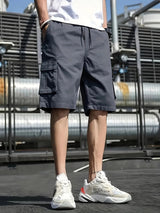 Kurze Cargo-Shorts mit mehreren Taschen für Herren | Ideal für den Sommer – Grau