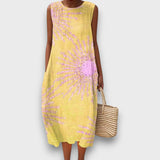 Lumaris – Kleid mit Sonnenmotiv – Gelb