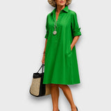 Lisanne – Klassisches Hemdblusenkleid – Grün