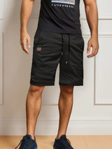 Kurze Cargo-Hose mit elastischem Bund für Herren | Ideal für den Sommer – Schwarz