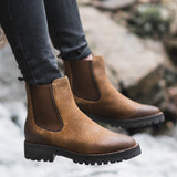 Nicole | Profilsohle Blockabsatz Stiefeletten – Braun