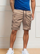 Kurze Cargo-Hose mit elastischem Bund für Herren | Ideal für den Sommer – Khaki
