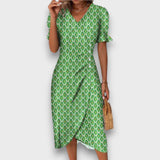 Heliane – Blumiges Midikleid – Hellgrün
