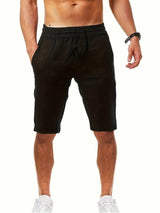 Kurze Hose mit elastischem Bund für Herren | Ideal für den Sommer – Schwarz
