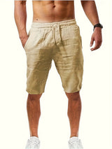 Kurze Hose mit elastischem Bund für Herren | Ideal für den Sommer – Khaki
