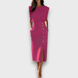 Corvaya – Bleistiftkleid mit Knopfleiste – Rose