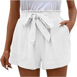 Hochtaillierte Shorts mit Klassischem Schnitt für Frauen | Ideal für den Sommer und Freizeitaktivitäten – Weiß