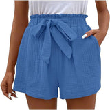 Hochtaillierte Shorts mit Klassischem Schnitt für Frauen | Ideal für den Sommer und Freizeitaktivitäten – Blau
