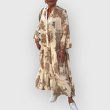 Linara – Fließendes Maxikleid – Khaki