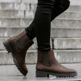 Nicole | Profilsohle Blockabsatz Stiefeletten – Dunkelbraun
