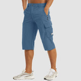 Leichter Cargo-Shorts mit elastischem Bund für Herren | Ideal für den Sommer – Hellblau
