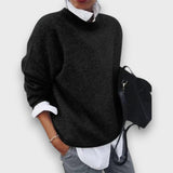 Celiane – Klassischer Rundhals-Pullover – Schwarz