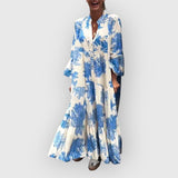 Linara – Fließendes Maxikleid – Blau