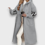 Rosalie – Eleganter Cardigan mit Kapuze – Grau